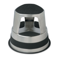 BLACKCOMB Stainless Steel Rolling Step Stool