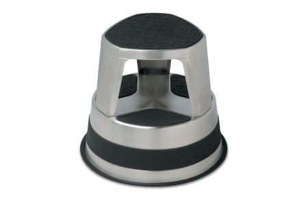 BLACKCOMB Stainless Steel Rolling Step Stool