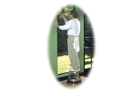 BLACKCOMB Stainless Steel Rolling Step Stool