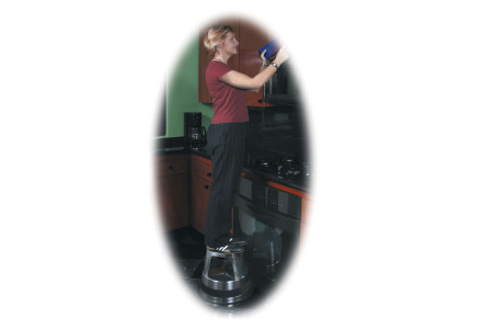 BLACKCOMB Stainless Steel Rolling Step Stool