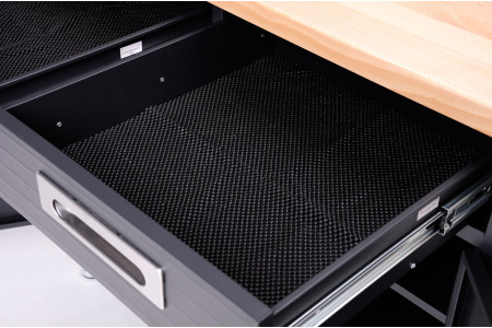 BLACKCOMB 2-Drawer Hardwood top Work & Storage Centre, Graphite